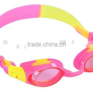 high quality of children swimming goggles with auto-clip straps,silicone swim glasses