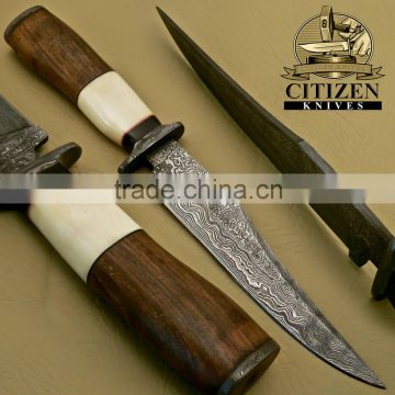 CITIZEN KNIVES, BEAUTIFUL CUSTOM HAND MADE DAMASCUS STEEL HUNTING KNIFE