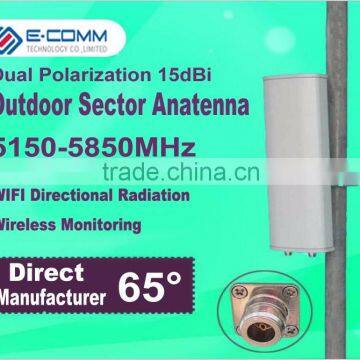 5.8Ghz broadband high gain 15dBi dual polarization MIMO antenna with N female for Video monitoring emission