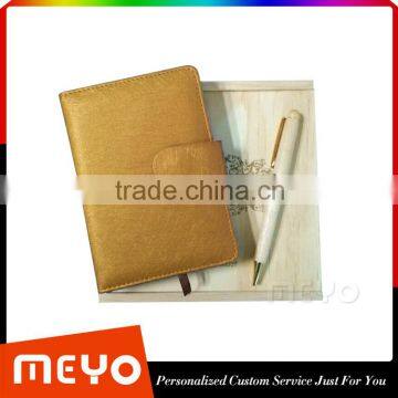 Official Ping Wood Ball Point Pen and PU Notebook Wedding Set photo-2