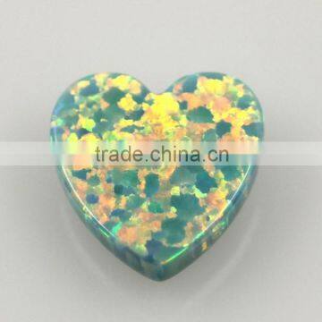 Synthetic Moon Yellow Light Green Machine Cut Heart Shape Opal Cabochon Make in China photo-4