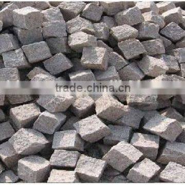 shandong black granite cube stone paving