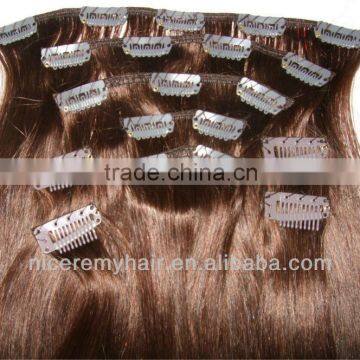 The Hot Selling 100% Unprocessed Brazilian Human Hair Clip in Hair Extensions photo-5