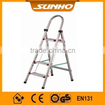 Household lightweight folding step stainless steel ladder