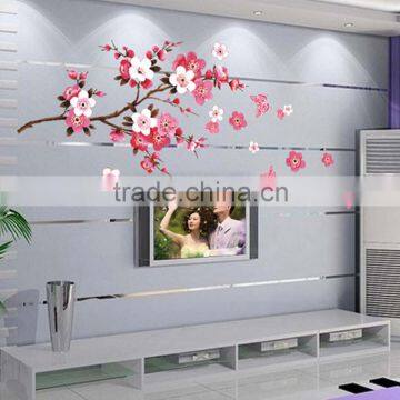 ZY6008 Cherry Blossom Wall Poster Waterproof Background Wall Sticker Stickers for Living Room Bedroom Cafe Home Decor Decal Deca photo-3