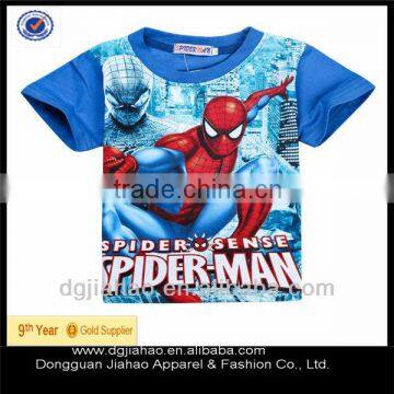 2014 new fashion 100%cotton printed spider -man latest styles of boys shirts