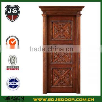 Top grade 100% solid teak wood main door designs carving for home