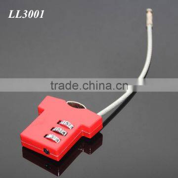 T-shirt Shaped Resettable 3 Digit Travel Luggage Suitcase Alloy Padlock Steel Wire Changeable Combination Lock photo-5