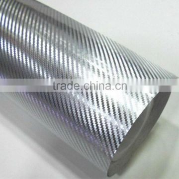 Chrome 3D silver vinyl wrapping film silver chrome 3D vinyl