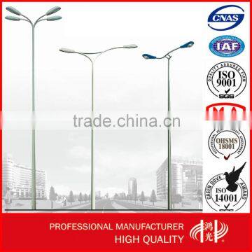 Double Arms Street Lighting Pole , Road lamp Post with Galvanization and Powder Coated