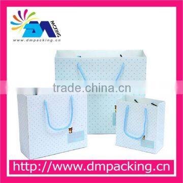 Custom gift paper shopping bag printing with ribbon handles