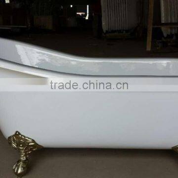 60" Freestanding Shower and Bathing Cast Iron Slipper Bath Tub photo-2