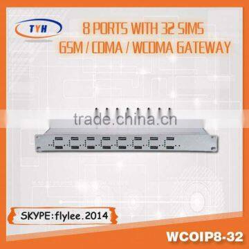 Wholesale 16,32,64 port VoIP GSM Gateway 8 ports voip gsm gateway over mobile phone