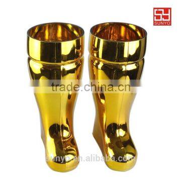 NEW PRODUCT!Elegant Golden Beer Boot Glass