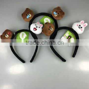 Cosplay Cute Hair Hoop Animal Head Plush Hair Band For Promotion