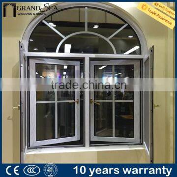 Latest cheap aluminum arch window design in china manufacturer