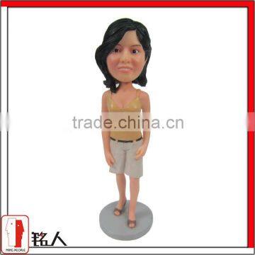 7.5" customized unique polyresin female bobble head