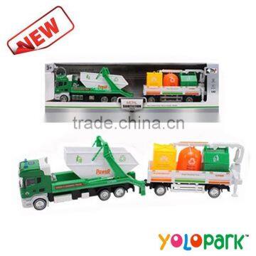 Alloy 1:42 scale model garbage truck toy for sale