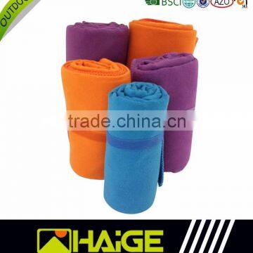 Changzhou haige China manufacturer suede sport microfiber towel mesh bag packaging