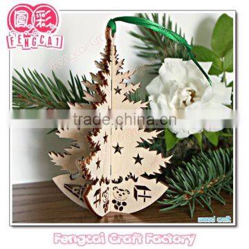 [Manufacturer/OEM Service] Custom made Wooden 3D hanging Christmas Decoration