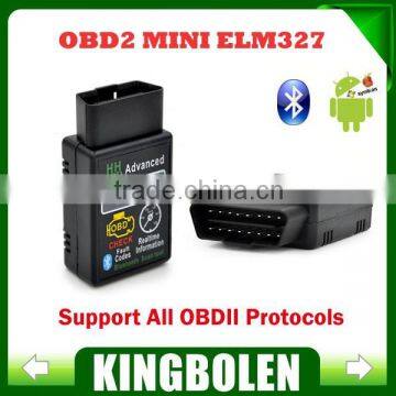 Hot selling ELM327 Bluetooth OBDII CAN BUS Engine HH 327 Bluetooth Auto Scanner ECU Code Reader