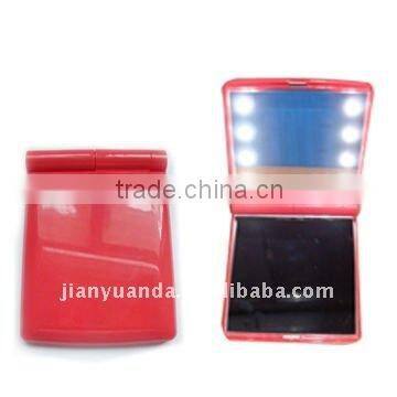 With Led lights two-ways compact mirror & pocket lighted two-ways compact mirror & plastic makeup mirror