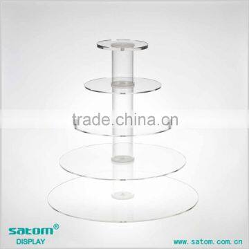 China Factory Custom 5 Tiers Perspex Display / Storage Cake Stands