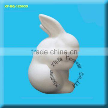 ceramic bisque rabbit statue