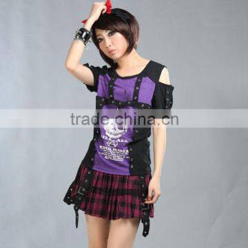 Glp 2013 punk skull heat transfer rivet decoration strapless t-shirt 71234