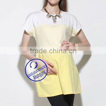 Custom Spandex Cotton Plain Long Line Maternity t Shirt photo-2