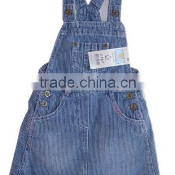 latest designed kids clothes children girls denim suspender dress