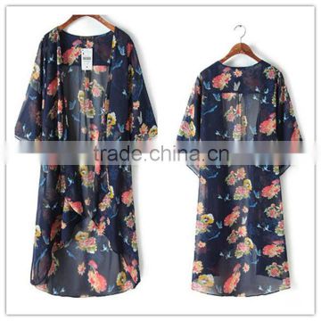 Latest Design Customaize Pattern Polyester Chiffon Kaftan Dress Indonesia