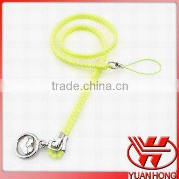 2014 fashion zipper neck lanyard with mobile phone string