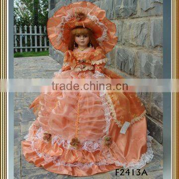 Beautiful 24inch porcelain doll classic design cheap porcelain doll