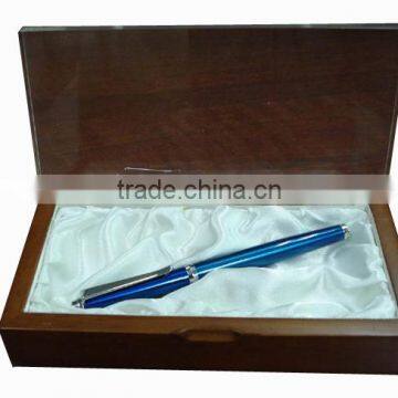 retro real wood pen box with acrylic cover