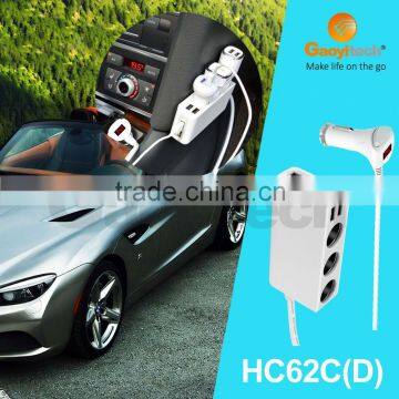 China supplier support three car cigarette lighter with dual usb charger car accessories