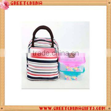 Custom LOGO Fashion Stripe Tote Oxford Lunch Bag Wholesale