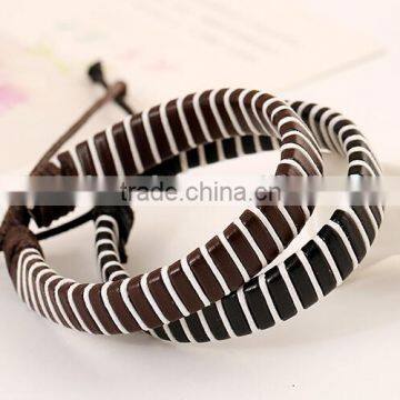 2016 Handmade Rope Bangle Cow Leather Bracelet For Couples photo-4