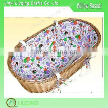 Wicker Baby Pram Basket ,Baby Wicker Moses Basket Fabric Lined Willow Basket