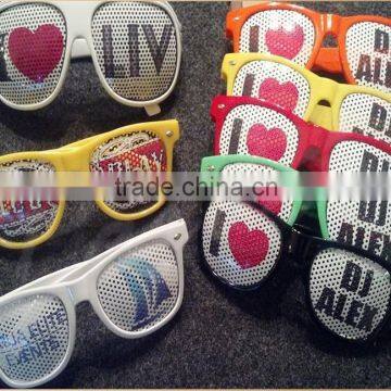 Nightclub Promo Pin Hole Sunglasses With Custom Logo Print photo-2
