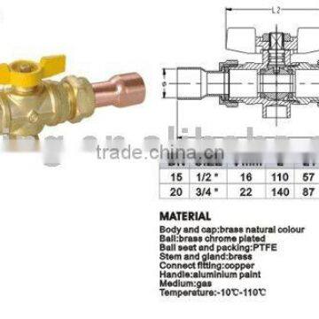 wall-mounted brass gas valve