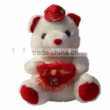 red valentine plush bear bear toys stuffed bear with red heart and hat