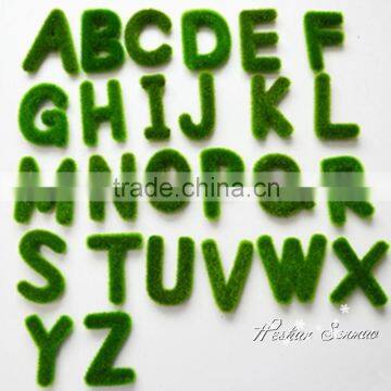 Artificial green moss letters fake moss letters for table decor