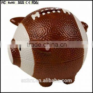 custom 8 inch football piggy banks,no hole unopenable piggy banks baby toys