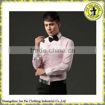 Pure pink wedding dress shirt for men