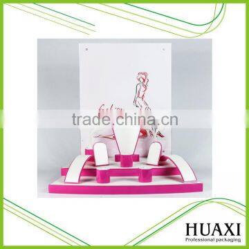 Huaxin 2016 wood acrylic jewelry display glossy fashion stands