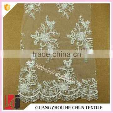 HC-6117-1 Hechun Floral Crochet Patterns Hand Beaded Bridal Lace Fabric photo-2
