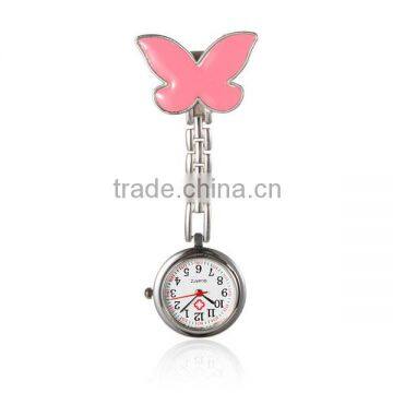 Pink Butterfly Nurse Watch Table Pocket Watches(WACH-N007-01B)