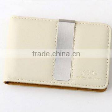 2016 Wholesale customized new fashion leather wallet with clip,money clip wallet