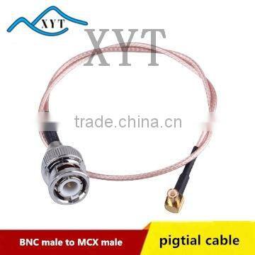 (Customized) MCX Right Amgle male to MCX Right AngleBNC male RF Coxial Cable Asseble